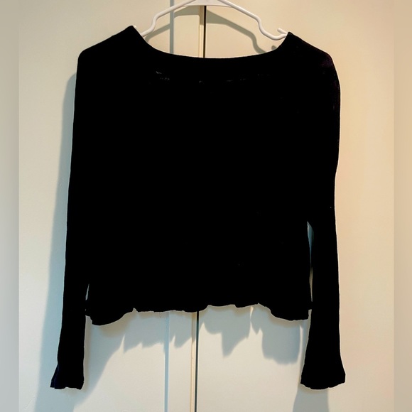 Brandy Melville Cropped Tunic Shirt LS - Picture 3 of 6